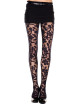 Collant noir imprimé floral - MH7344BLK Music Legs 