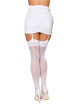 Bas blanc avec couture arrière en strass - DG0494WHT Dreamgirl 