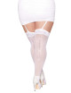 Bas blanc, grande taille, avec couture arrière en strass - DG0494XWHT Dreamgirl 