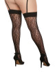 Bas grande taille noir en résille avec motif léopard. - DG0347XBLK Dreamgirl 