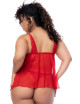 Nuisette courte grande taille rouge et string - MAL7562XRD Mapalé 