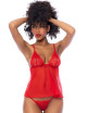 Nuisette courte rouge et string assorti - MAL7562RD Mapalé 