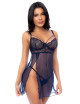 Nuisette et string bleu nuit - MAL7555MNBL Mapalé 