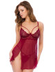 Nuisette et string couleur framboise - MAL7555ROSW Mapalé 