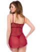 Nuisette et string couleur framboise - MAL7555ROSW Mapalé 