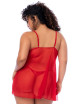 Nuisette ouverte grande taille rouge et string assorti - MAL7559XRD Mapalé 