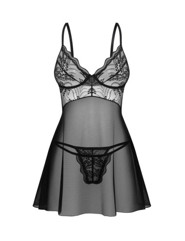 Perisia babydoll et string - Noirs Obsessive Exquisite 