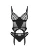 Lune Bellis corset et string - Noirs Obsessive Exquisite 