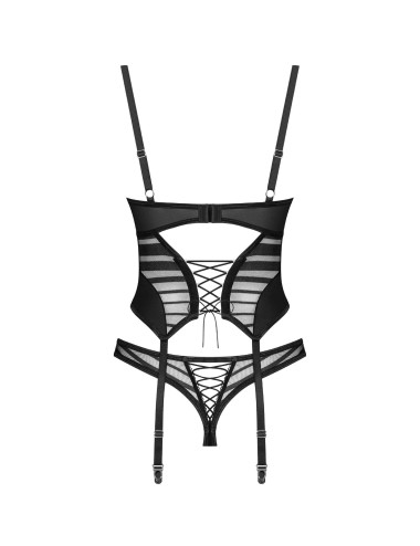 Lune Bellis corset et string - Noirs Obsessive Exquisite 