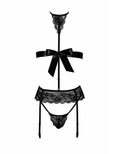 Bondage 244 ensemble lingerie 4 pièces - noir Kissable par Noir Handmade 