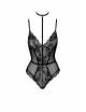 First Kiss 248 body en dentelle avec collier - noir Kissable par Noir Handmade 