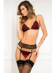 Ensemble 3 pièces, Soutien gorge, porte jarretelle et string - REN532119-BLK René Rofé 