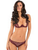 Ensemble bordeaux demi-bonnets et culotte ouverte - REN53007-BUR René Rofé 