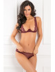 Ensemble bordeaux demi-bonnets et culotte ouverte - REN53007-BUR René Rofé 