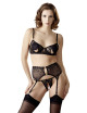 Soutien-gorge dentelle, porte-jarretelles et string ouvert noir - R2213052 COTTELLI & DIVERS 