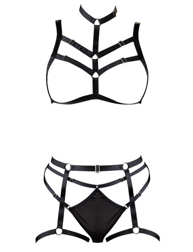 Ensemble soutien-gorge harnais et string porte-jarretelles - R24804761101 COTTELLI & DIVERS 