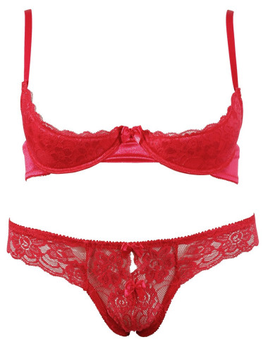 Soutien-gorge demi seins avec armatures et son string ouvert - R2220199 COTTELLI & DIVERS 