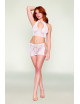 Ensemble 2 pièces top et jupe en résille fantaisie blanche - DG13309WHT Dreamgirl 