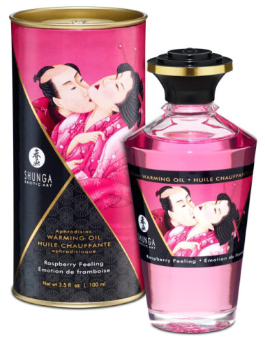 Huile chauffante aphrodisiaque - Framboise 100ml Shunga 