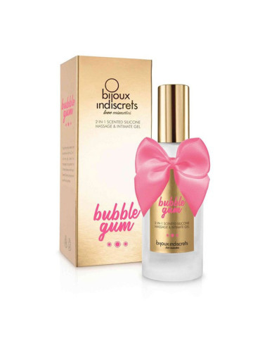 Gel 2 en 1 Intime et massage silicone - Bubble gum - 100 ml Bijoux Indiscrets 