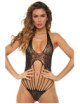 Body en résille fantaisie noir - REN7113-BLK René Rofé 