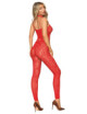 Bodystocking sans couture, fantaisie rouge avec chainettes amovibles - DG0518POI Dreamgirl 