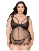 Babydoll grande taille noir et string assorti - DG13694XBLK Dreamgirl 