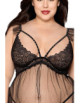 Babydoll grande taille noir et string assorti - DG13694XBLK Dreamgirl 