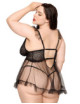 Babydoll grande taille noir et string assorti - DG13694XBLK Dreamgirl 