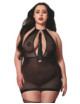 Nuisette grande taille avec porte jarretelles et fouet - DG13704XBLK Dreamgirl 