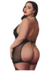 Nuisette grande taille avec porte jarretelles et fouet - DG13704XBLK Dreamgirl 