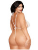 Ensemble 2 pièces grande taille, body dentelle blanc et chainettes bijou de corps perles blanches - DG13697XWHT Dreamgirl 