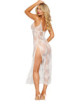 Nuisette longue blanche en dentelle florale, string assorti - DG13667WHT Dreamgirl 