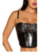 Bustier noir avec armatures en simili cuir, string assorti - DG13655BLK Dreamgirl 