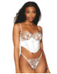 Bustier blanc avec armatures, en satin et dentelle florale - DG13262WHT Dreamgirl 