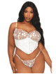 Bustier blanc avec armatures grande taille, en satin et dentelle florale - DG13262XWHT Dreamgirl 