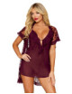 Nuisette et peignoir couleur aubergine - DG13666CHE Dreamgirl 