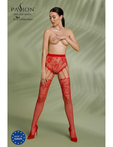 ECO S004 Collant ecologique ouvert - Rouge Passion Lingerie 