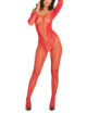 Bodystocking rouge effet body ouvert à l'entre-jambes et sur les fesses - REN7065-RED René Rofé 