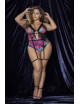 Body noir, grande taille, imprimé fleurs exotiques Mapalé 