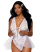 Body dentelle blanc avec tulle amovible Dreamgirl 