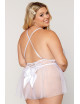 Body grande taille dentelle blanc avec tulle amovible Dreamgirl 