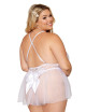 Body grande taille dentelle blanc avec tulle amovible Dreamgirl 