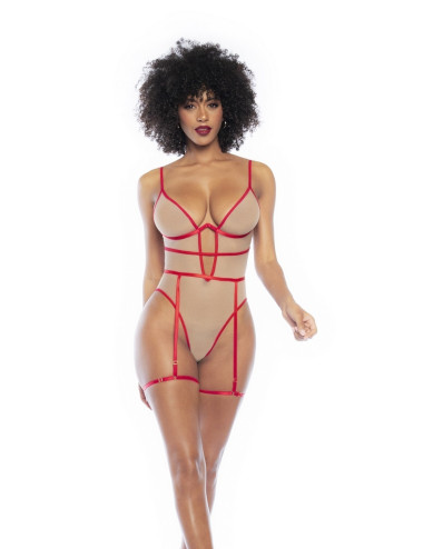 Body chair et couture rouge sexy - MAL8818RED