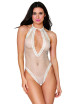 Body blanc résille et dentelle avec perles dans le dos - DG12832WHT Dreamgirl 