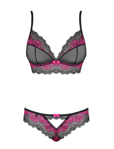 Tulia Ensemble 2 pcs - Noir et Fuchsia Obsessive 