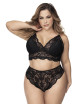 Lingerie grande taille, soutien-gorge et culotte en fibres recyclées - MAL8796XBLK Mapalé 