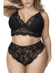 Lingerie grande taille, soutien-gorge et culotte en fibres recyclées - MAL8796XBLK Mapalé 