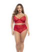 Ensemble lingerie, grande taille, deux pièces en dentelle rouge Mapalé 