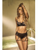 Ensemble 2 pièces noir, Soutien gorge et culotte porte jarretelles Mapalé